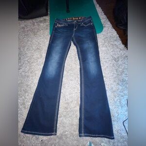 Rock Revival Betty Boot Cut Jeans Women 28x31 Blue Denim Pants Mid